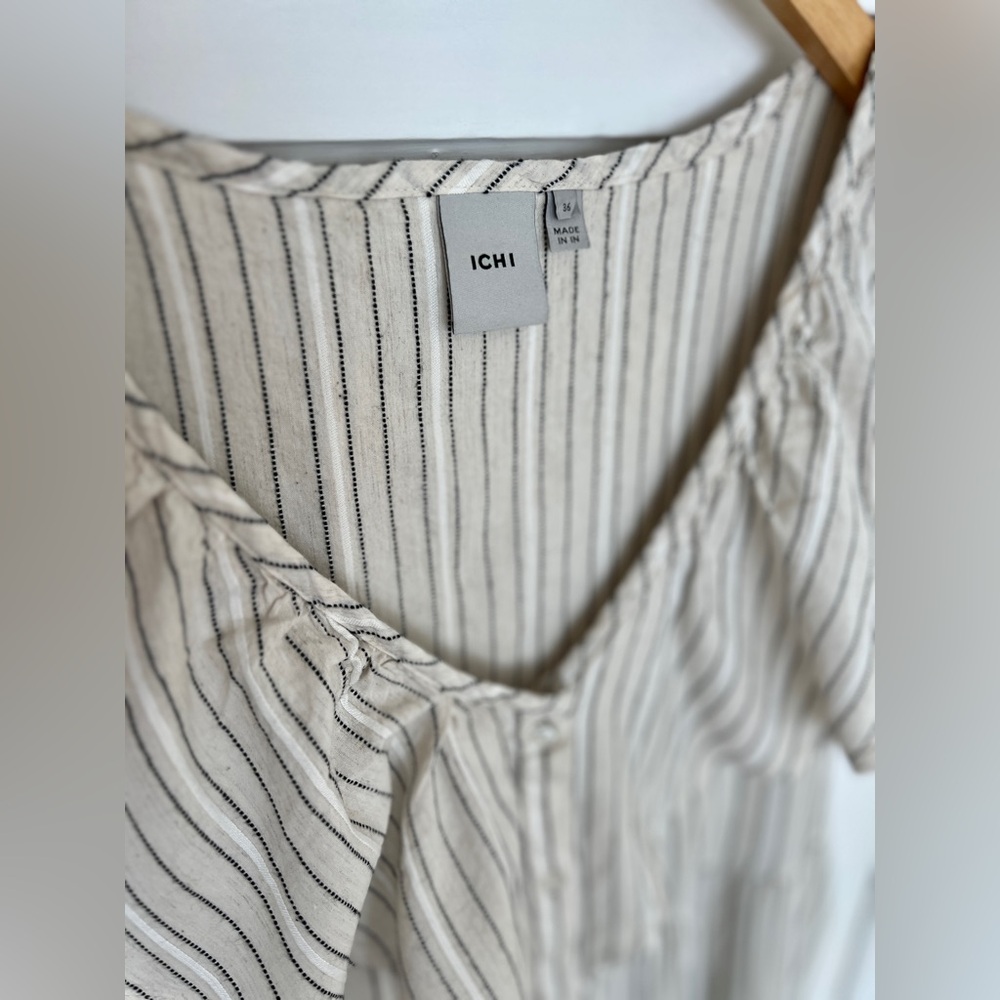 Striped V-Neck Ruffle Dress - Picture 6 of 10